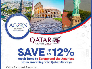 Save 12% with Qatar Airways