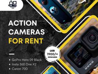 GoPro Hero 09 Black and Insta 360 One X2 Cameras for rent