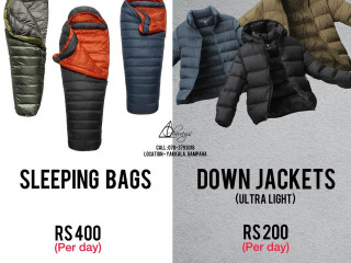 Sleeping Bags and Other Equipments for rent