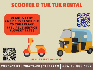 Scooters and tuk tuk's for rent.