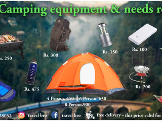Camping equipment & needs rent Kalutara Colombo Gampaha