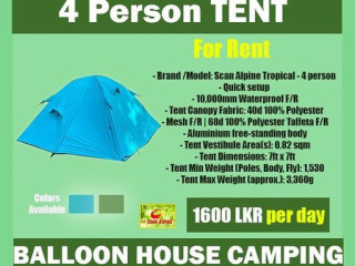 Scan Alpine waterproof Camping Tent for rent